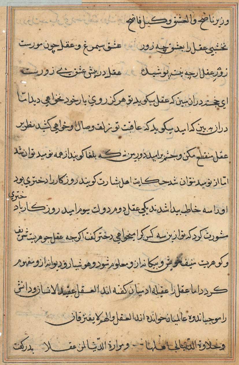 Página de Cuentos de un Loro (Tuti-nama): página de texto de Unknown artist