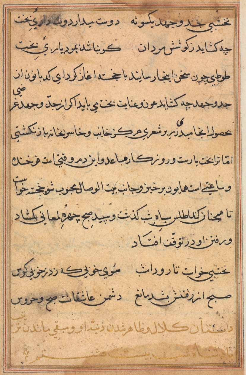 Página de Cuentos de un Loro (Tuti-nama): página de texto de Unknown artist