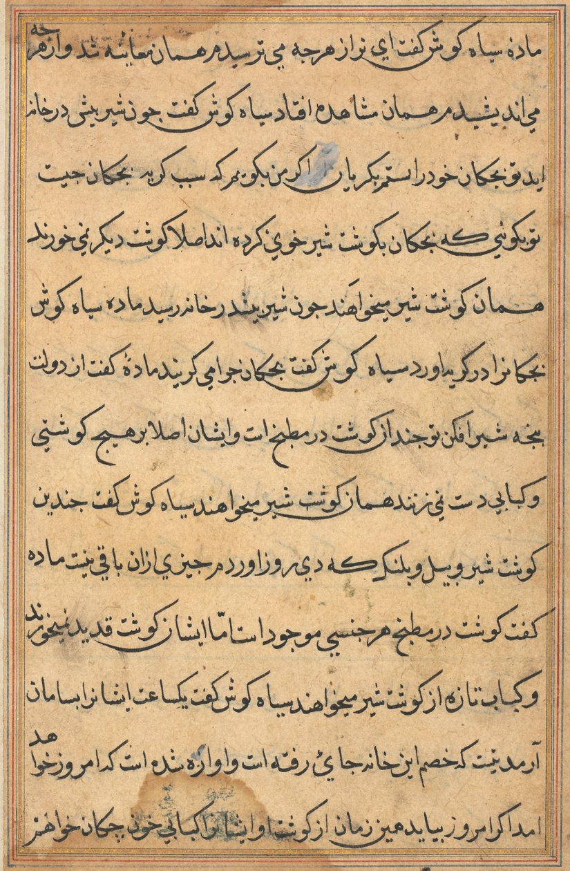 Página de Cuentos de un Loro (Tuti-nama): página de texto de Unknown artist