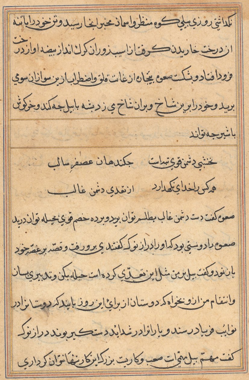 Página de Cuentos de un loro (Tuti-nama): página de texto de Unknown artist