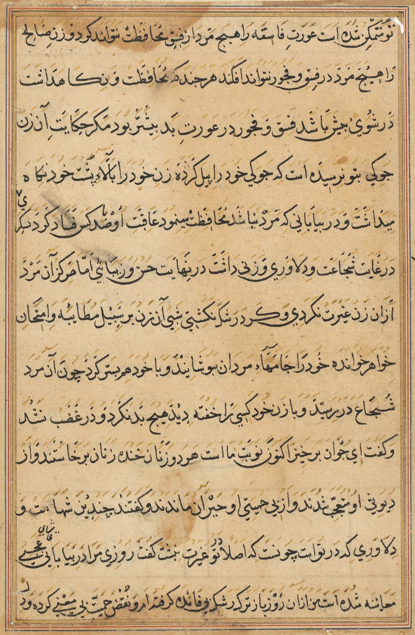 Página de Cuentos de un loro (Tuti-nama): página de texto de Unknown artist