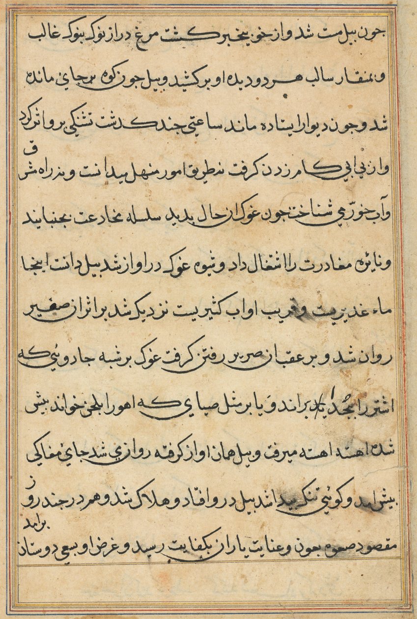 Página de Cuentos de un loro (Tuti-nama): página de texto de Unknown artist