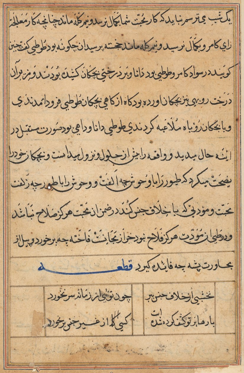 Página de Cuentos de un Loro (Tuti-nama): página de texto de Unknown artist