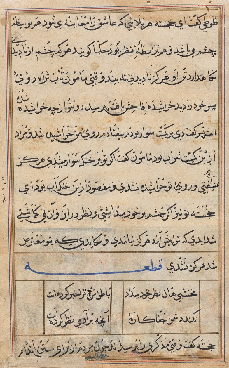Página de Cuentos de un loro (Tuti-nama): página de texto de Unknown artist