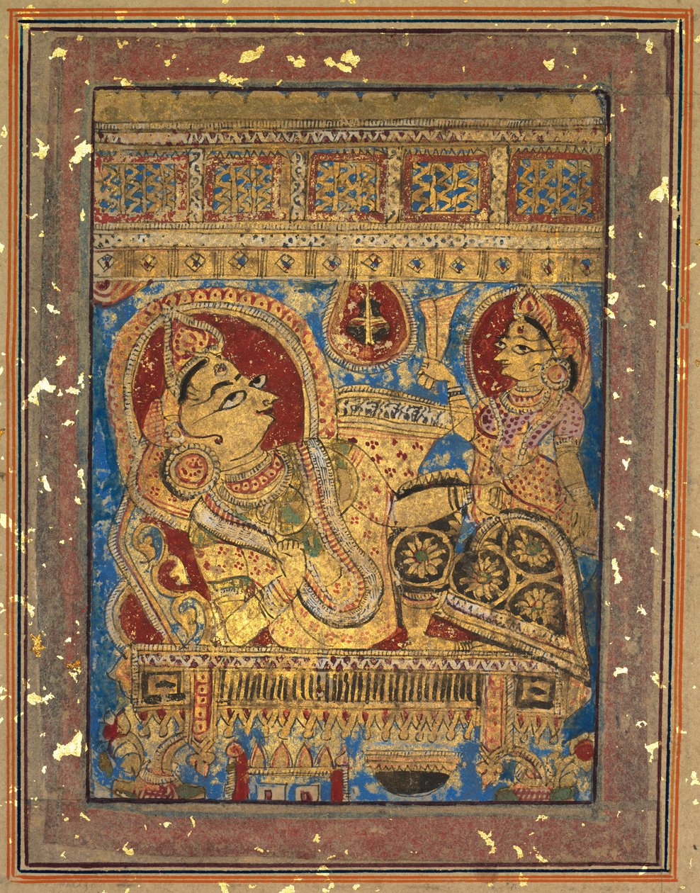 Página de un Kalpa-sutra: El nacimiento de Mahavira de Unknown artist
