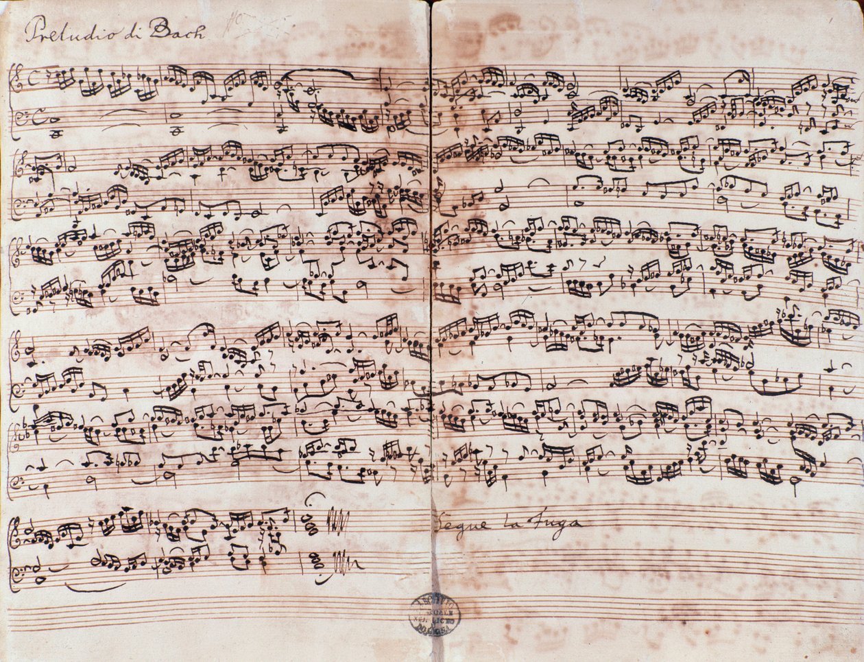Página del Preludio en C en El clave bien temperado de Johann Sebastian Bach de Unknown artist