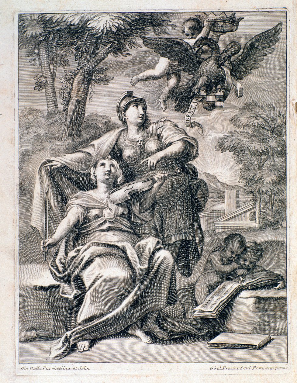 Página del frontispicio de la partitura de “Opus 1” (12 concerti grossi) de Pietro Locatelli (1695-1764) - Partitura de “12 concertos grossos” de Locatelli 1721 Bolonia, museo cívico musical de Unknown artist