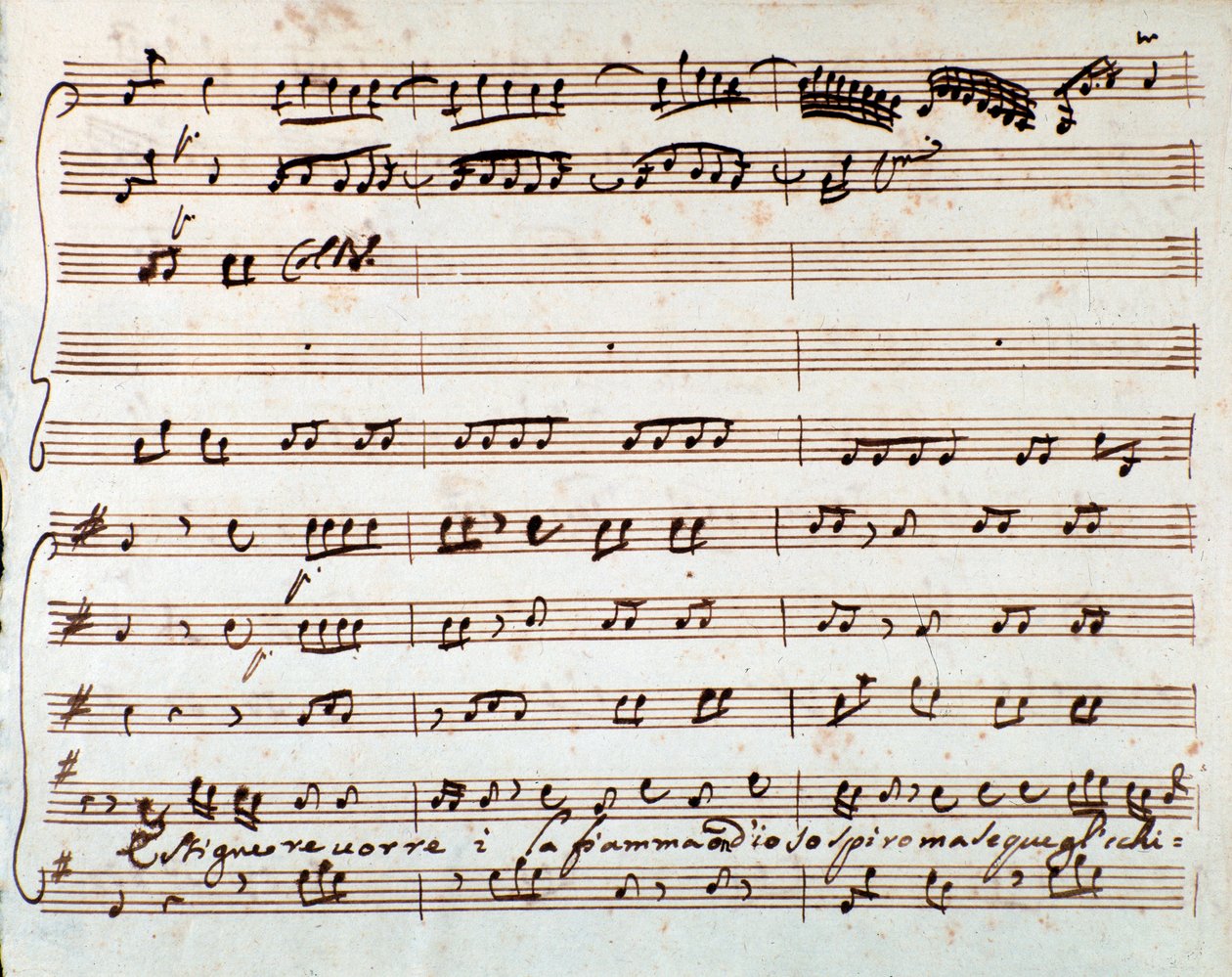 Página de partitura musical de Estinguere vorrei aria en la ópera Griselda de Antonio Vivaldi de Unknown artist