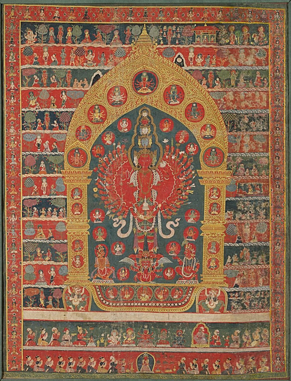 Estandarte pintado (Thangka) de la encarnación de Avalokiteshvara del dios de la lluvia Rato Matsyendranatha de Unknown artist
