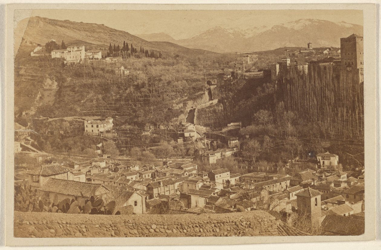 [Vista panorámica que rodea la Alhambra] de Unknown artist