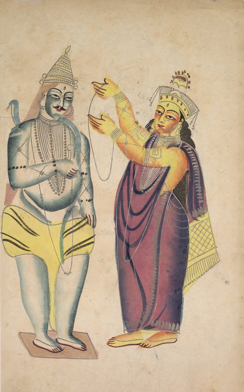 Parivati Placing a Wedding Garland on Shiva (verso) de Unknown artist