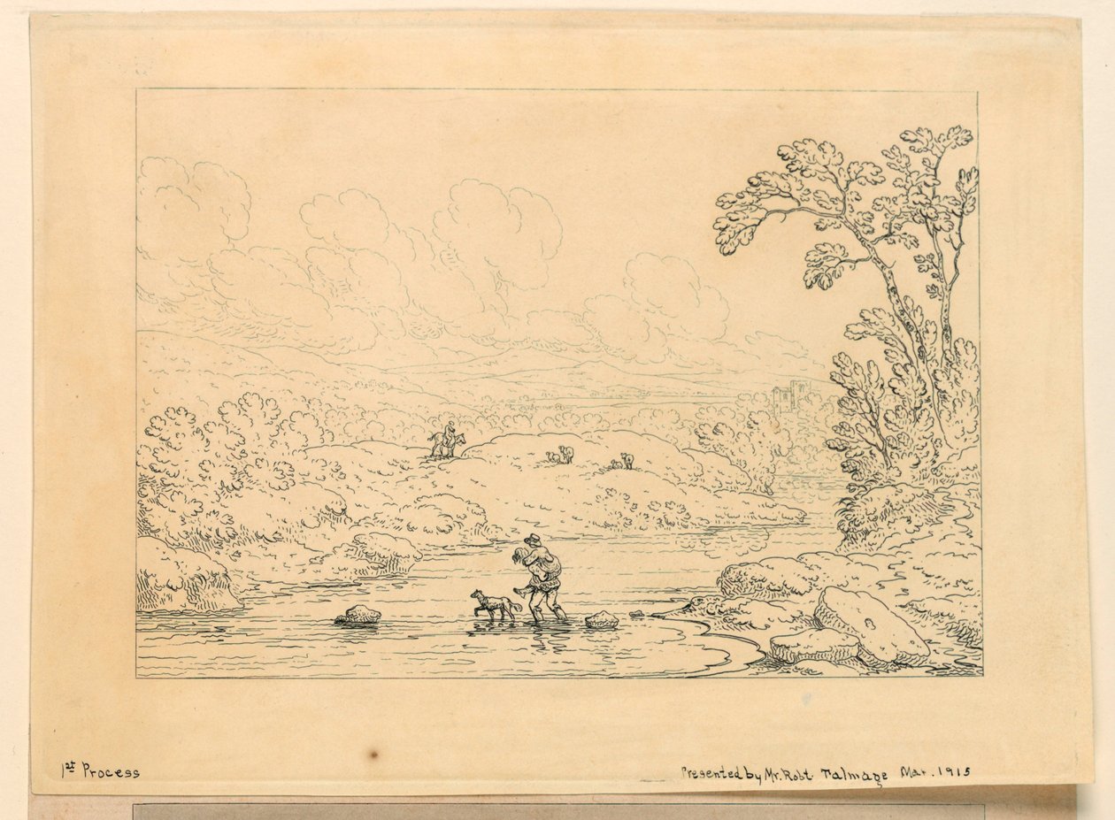 Escena pastoral, primer proceso de Unknown artist