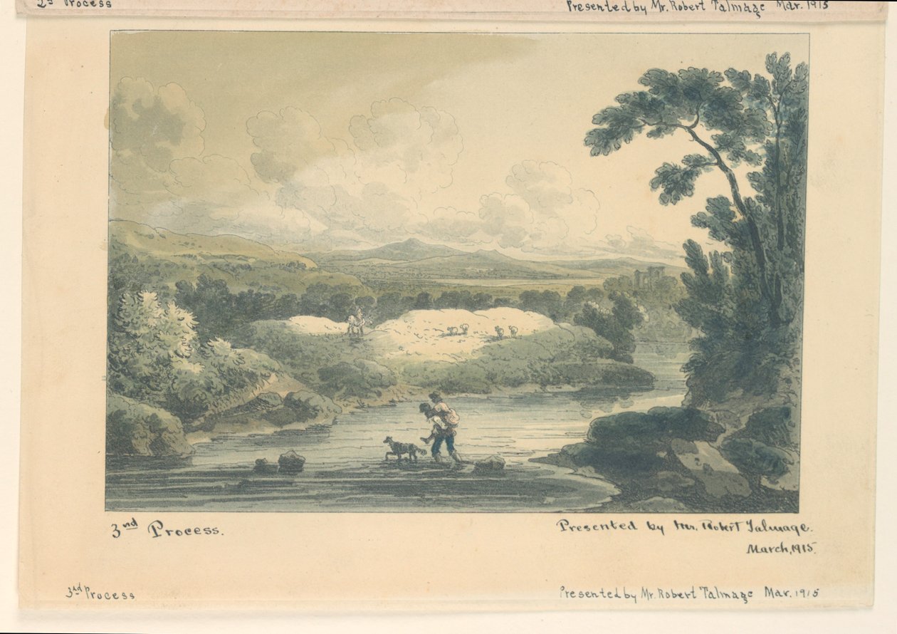 Escena pastoral, 3er proceso de Unknown artist