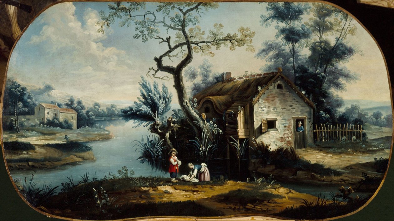 Escena pastoral. Entre 1701 y 1800 (óleo sobre lienzo) de Unknown artist