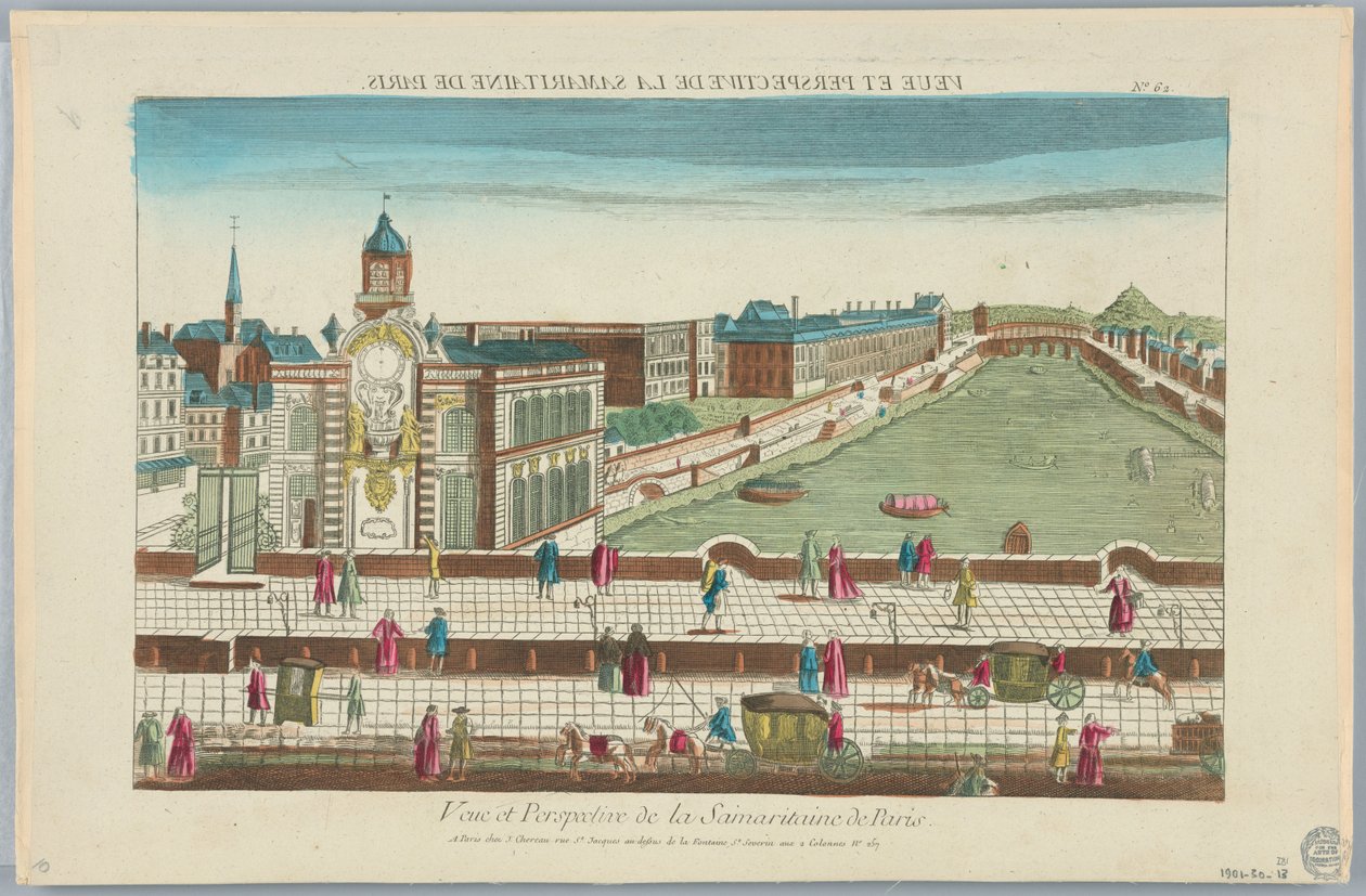 Vista en perspectiva de la Samaritaine de París, No. 62 de Unknown artist