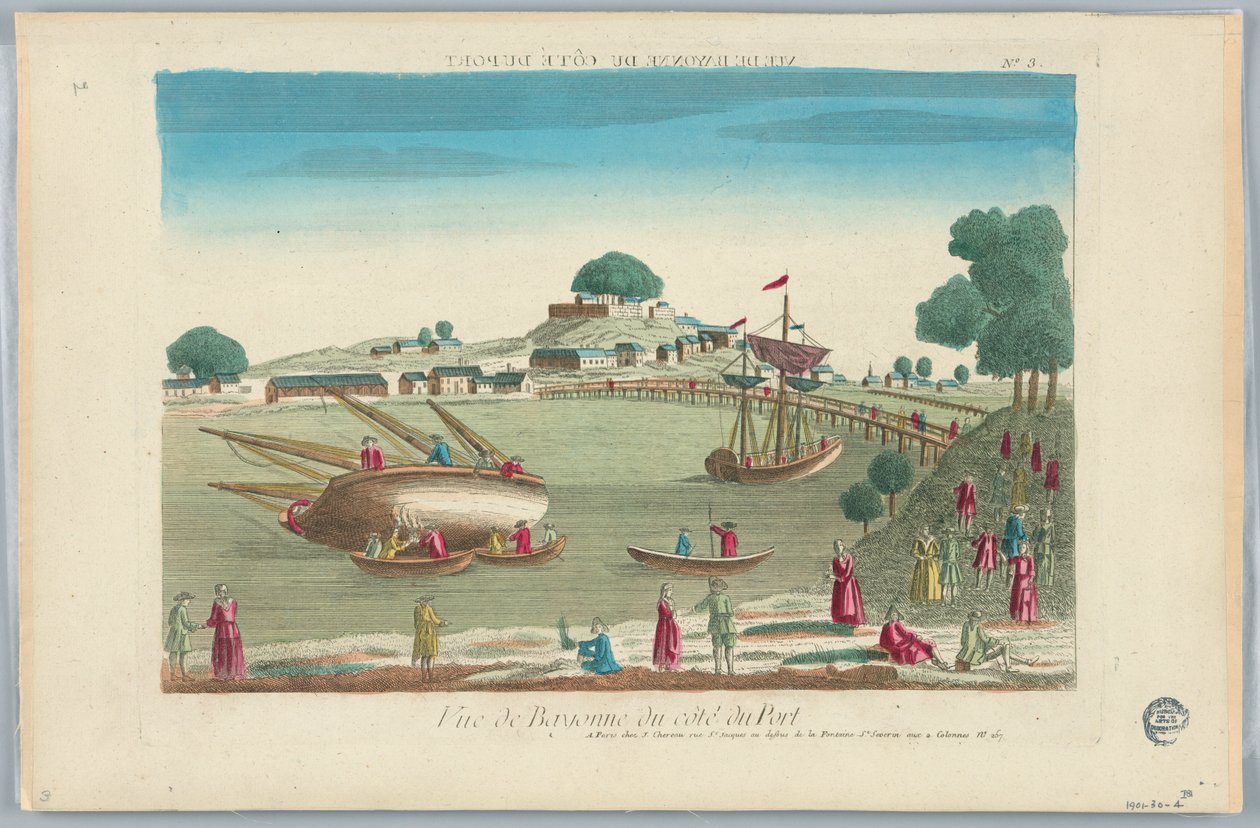 Vista de Bayona desde el puerto, No. 3 de Unknown artist
