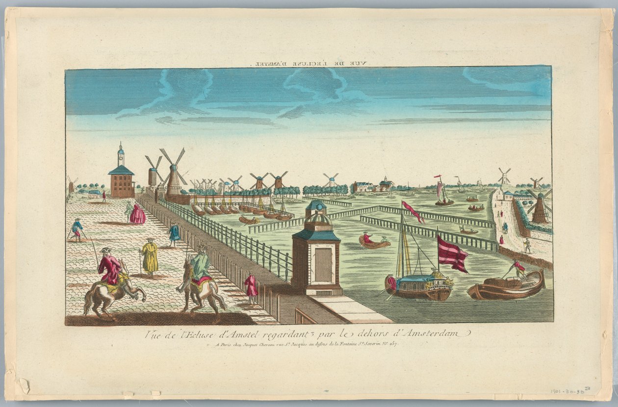 Vista de la esclusa de Amstel mirando desde el exterior de Ámsterdam de Unknown artist