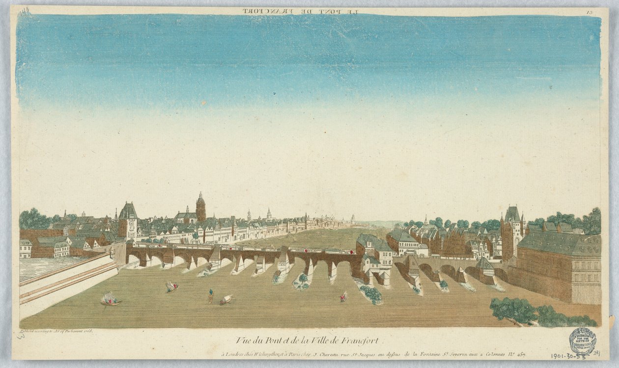 Peep-show, Vue du Pont et de la Ville de Francfort, 13 de Unknown artist