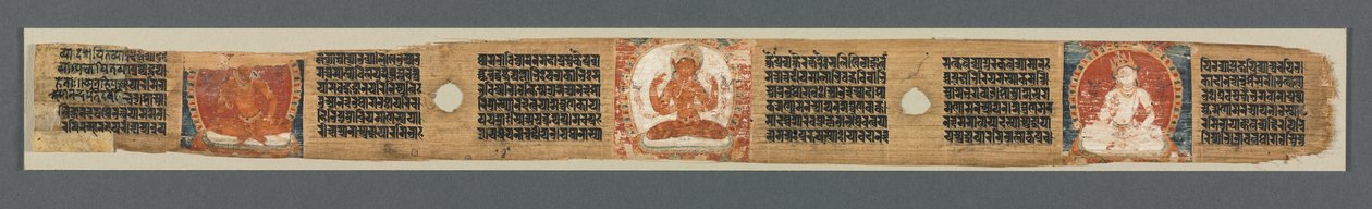 Perfección de la sabiduría en ocho mil líneas: Ashtasahasrika Prajnaparamita: Hoja decorada (recto) de Unknown artist