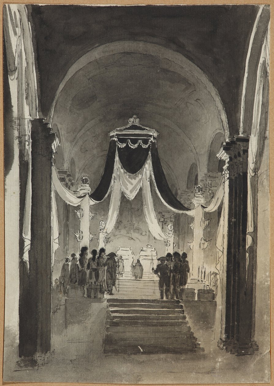 Decoración de la Catedral de Pedro y Pablo para la ceremonia de entierro de Pedro III y Catalina II de Unknown artist