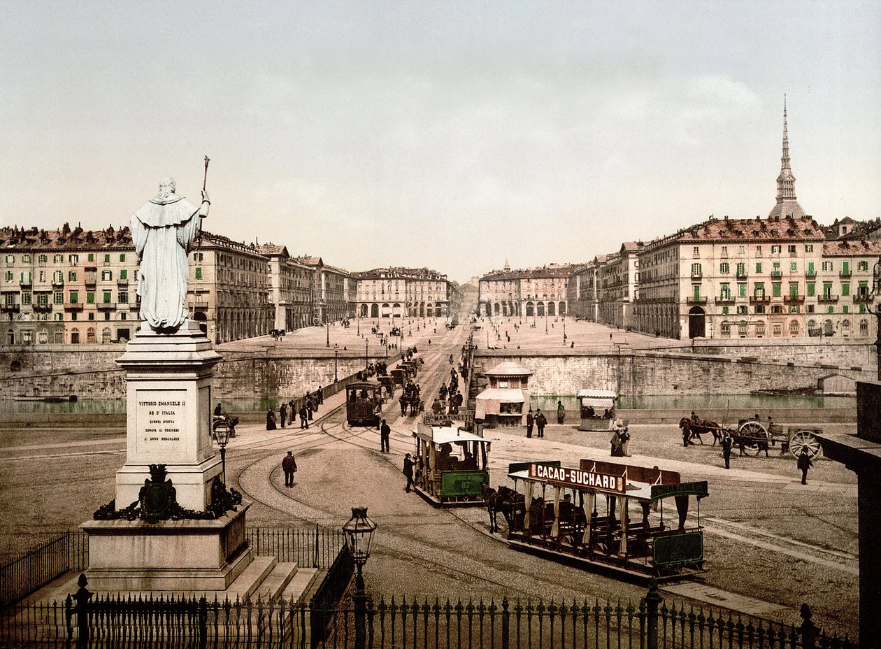 Piazza Vittorio Emanuele en Turín, Italia en 1890 de Unknown artist