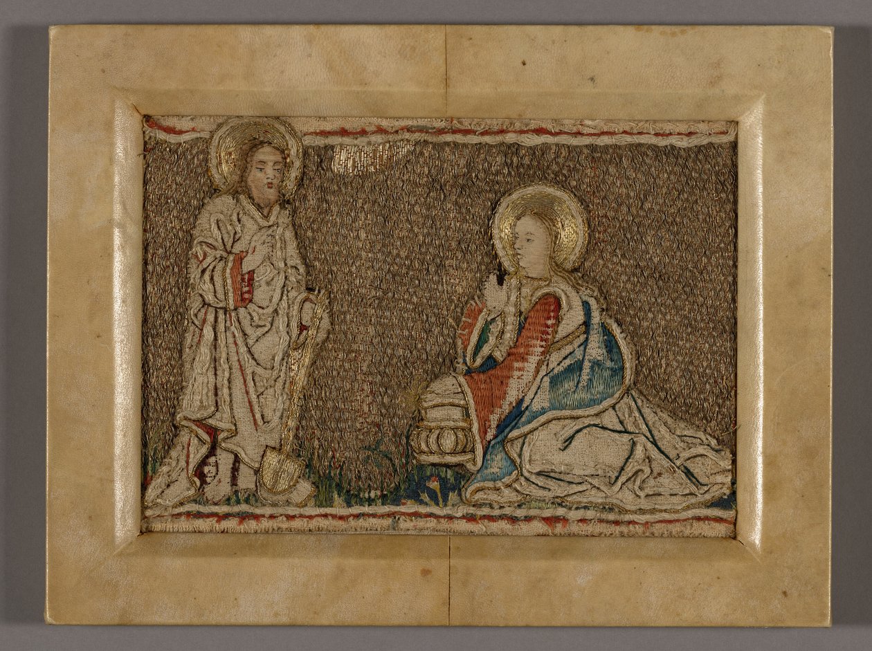 Cuadro (probablemente de una banda de Orphrey que representa a Cristo ante María Magdalena) de Unknown artist