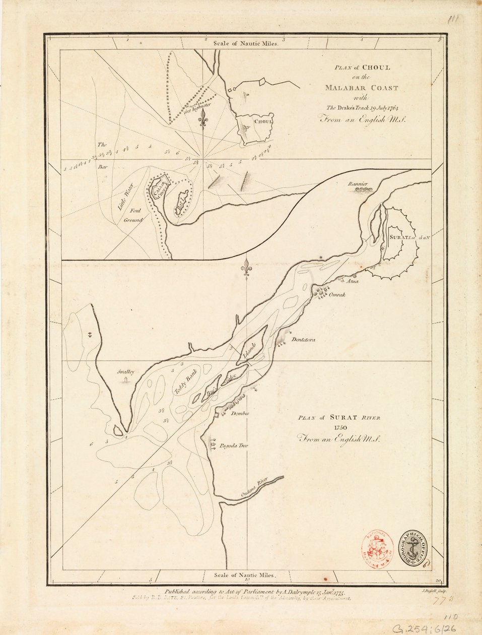 Plano de Choul y el río Surat de Unknown artist