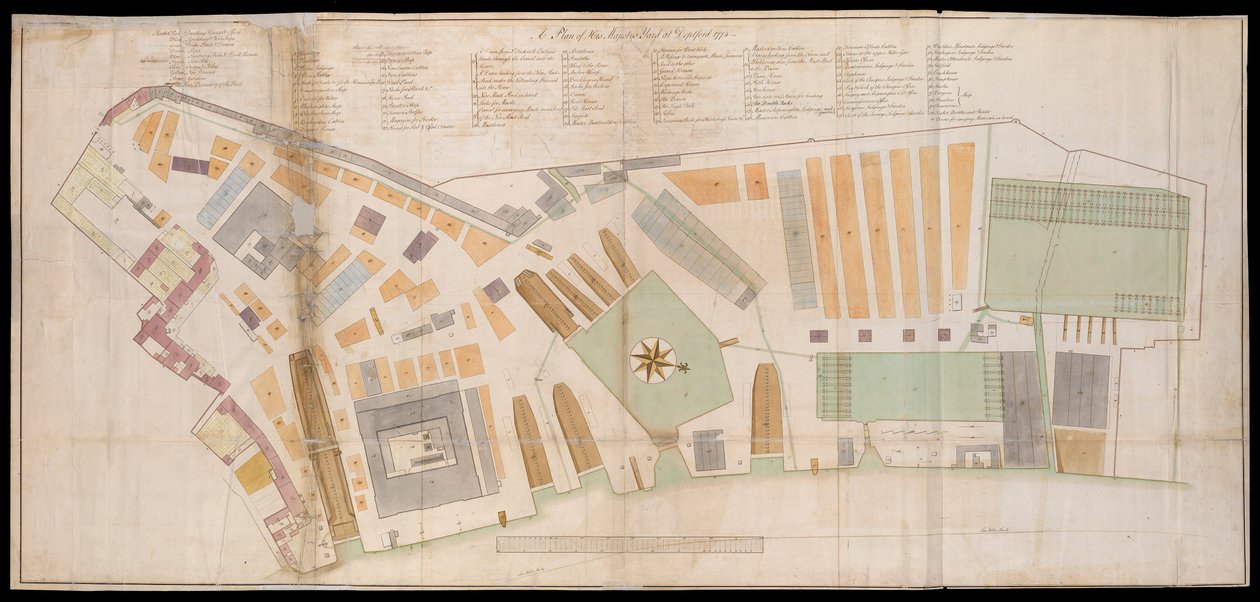 Plano del astillero de Deptford de Unknown artist