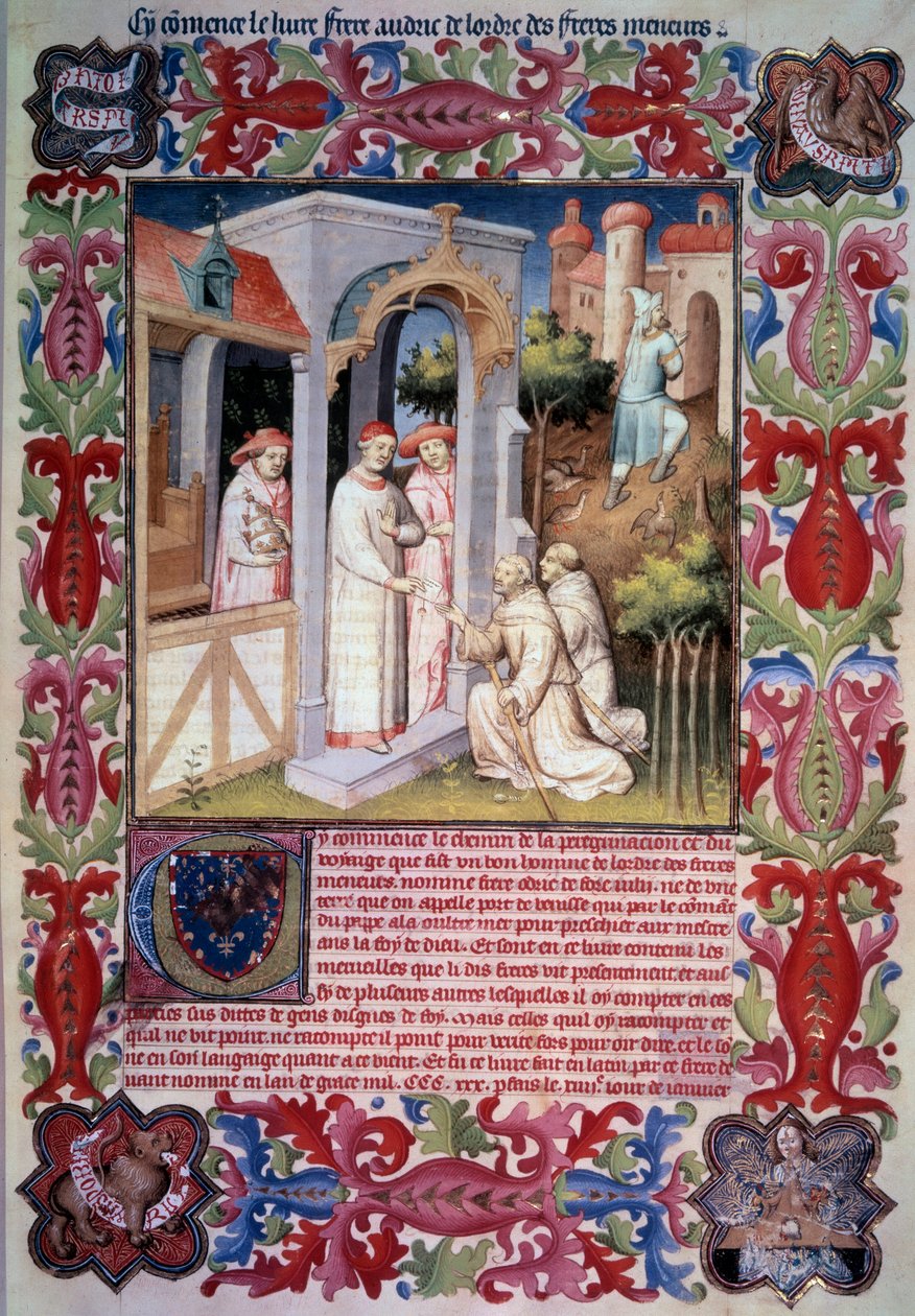 El Papa Juan XXII encomienda a Odorico de Pordenone (franciscano) la misión de evangelizar ultramar de Unknown artist