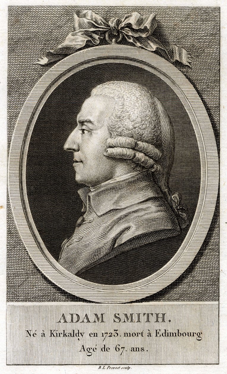 Retrato de Adam Smith (1723 - 1790), filósofo y economista escocés de Unknown artist