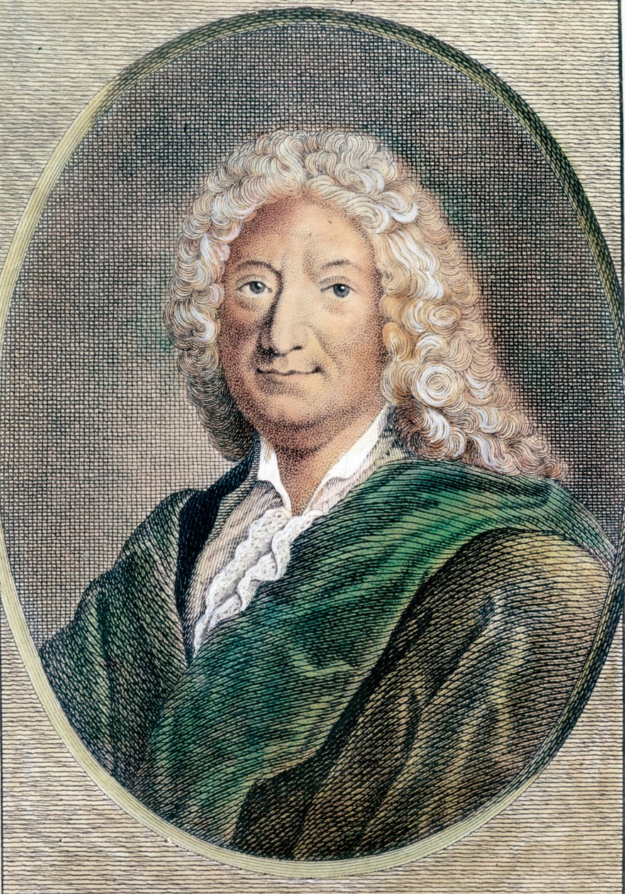 Retrato de Alain René Lesage (1668-1747), escritor francés. Grabado del siglo XVIII. Colección privada de Unknown artist