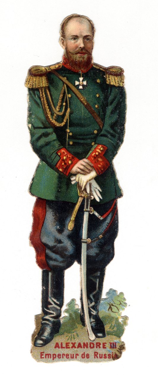 Retrato de Alejandro III, Emperador de Rusia (1845-1894). Cromolitografía finales del siglo XIX. Colección privada. de Unknown artist
