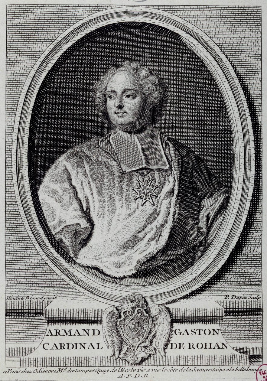 Retrato de Armand Gaston Maximilien, Cardenal de Rohan. Grabado del siglo XVIII de Unknown artist