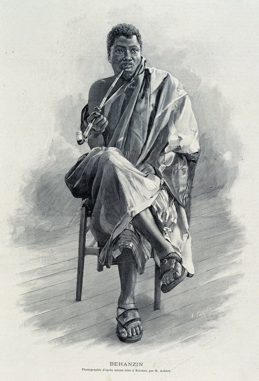 Retrato de Behanzin (1844-1900), rey de Dahomey (actual Benín). de Unknown artist