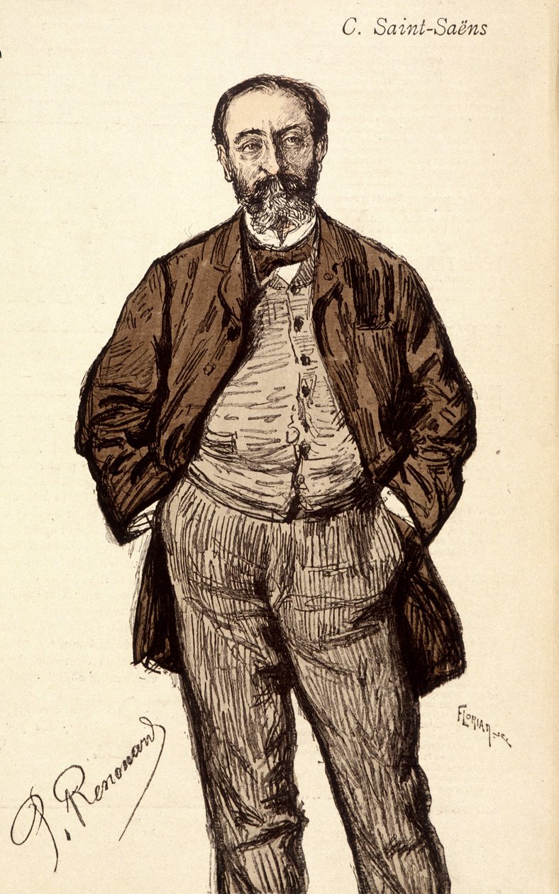 Retrato de Camille Saint Saens (Saint-Saens) (1835-1921), compositor francés de Unknown artist
