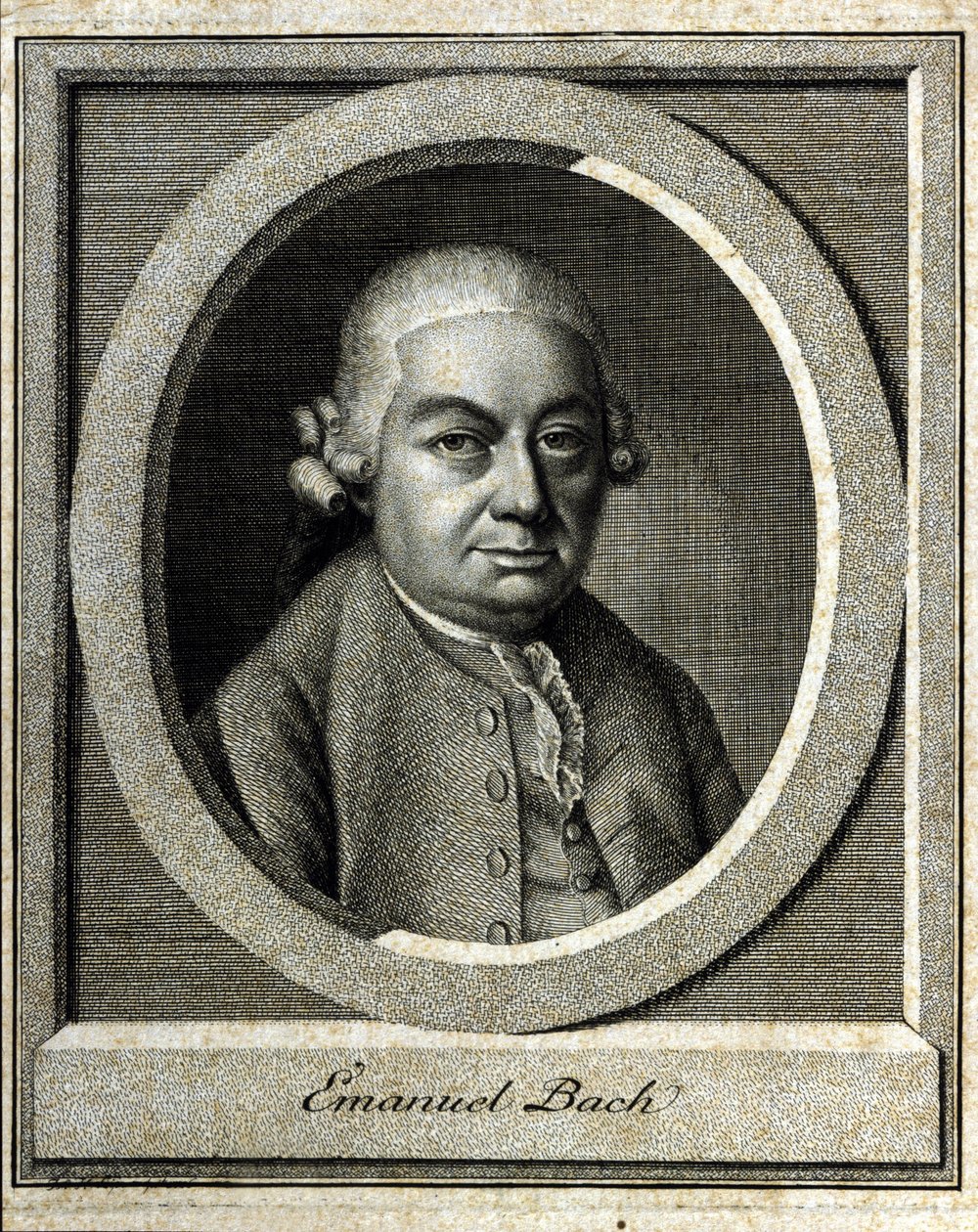 Retrato de Carl Philippe Emanuel Bach llamado el Bach de Berlín y Hamburgo, quinto hijo de Johann Sebastian Bach de Unknown artist