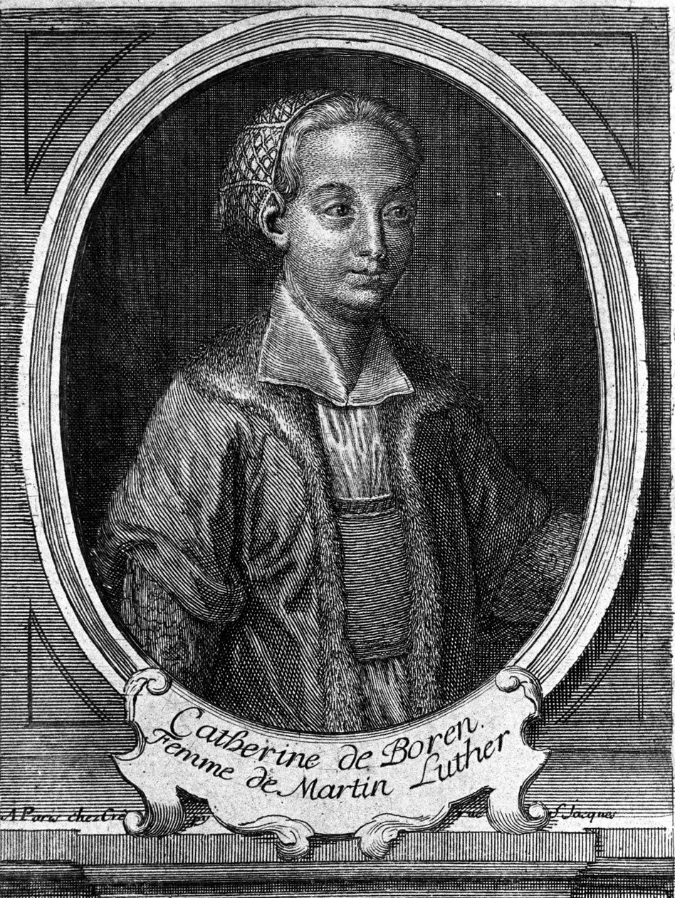 Retrato de Catalina de Bore (Katharina von Bora) (1499-1552), esposa de Martín Lutero. Grabado del siglo XVIII de Unknown artist