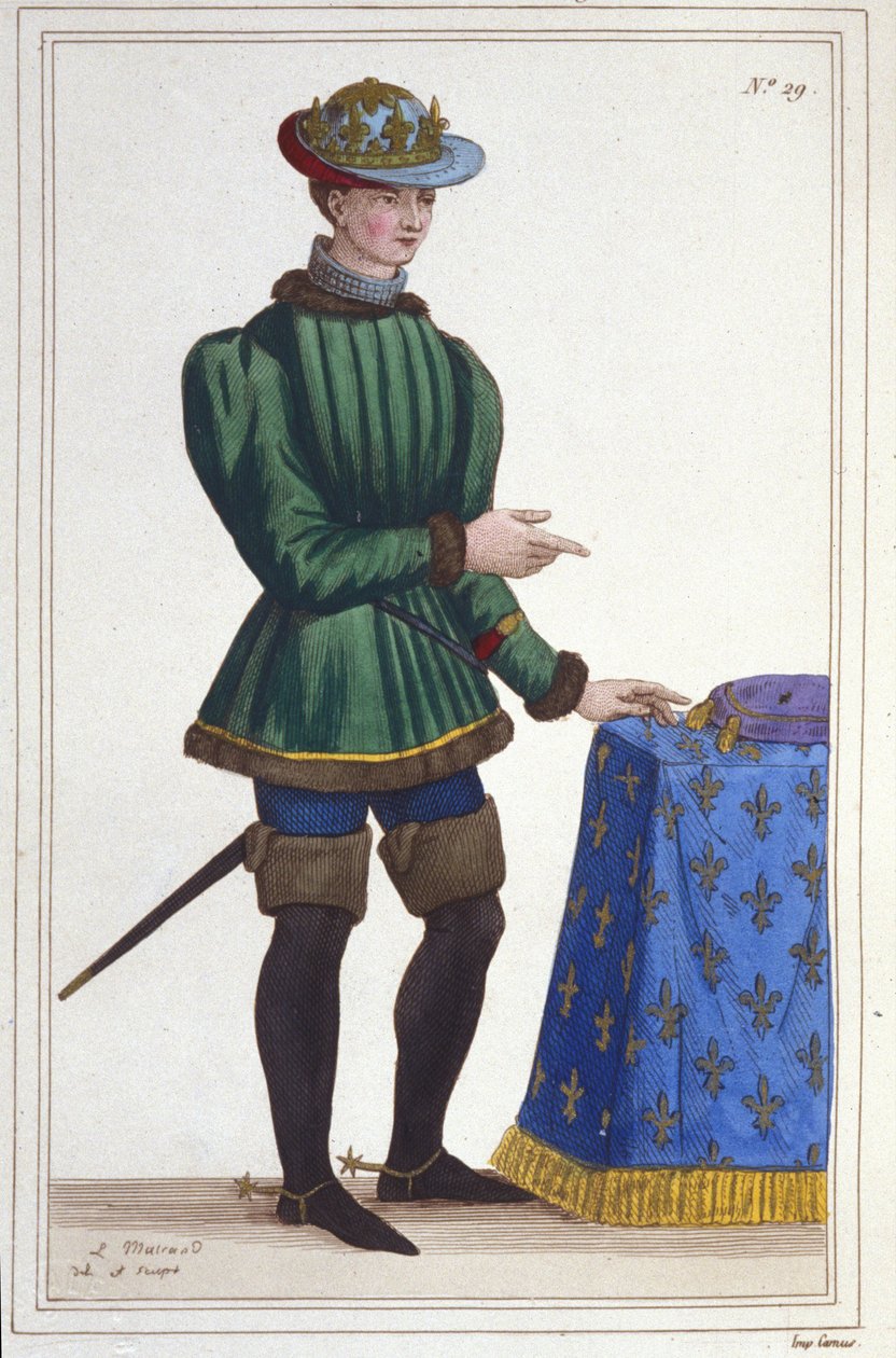 Retrato de Carlos VII (1403 - 1461), Rey de Francia grabado de 1830 de Unknown artist