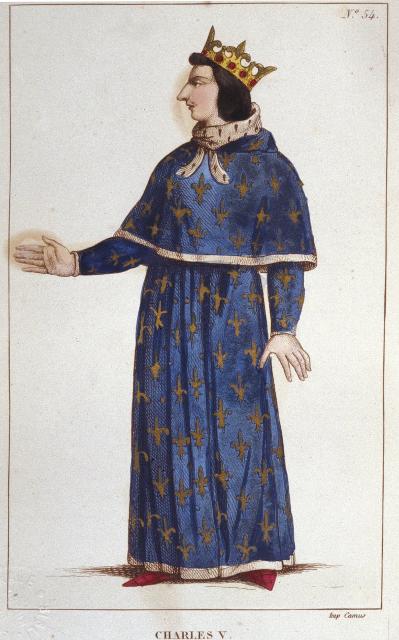 Retrato de Carlos V el Sabio (1338 - 1380). Grabado de 1830 de Unknown artist
