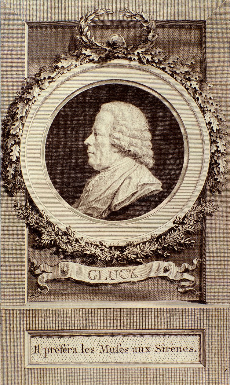 Retrato de Christoph Gluck (1714-1787) compositor alemán. Grabado. Siglo XVIII. Bolonia, museo cívico musical de Unknown artist
