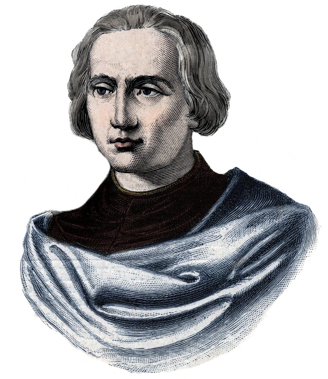 Retrato de Cristóbal Colón (1451-1506) - Grabado del siglo XIX de Unknown artist