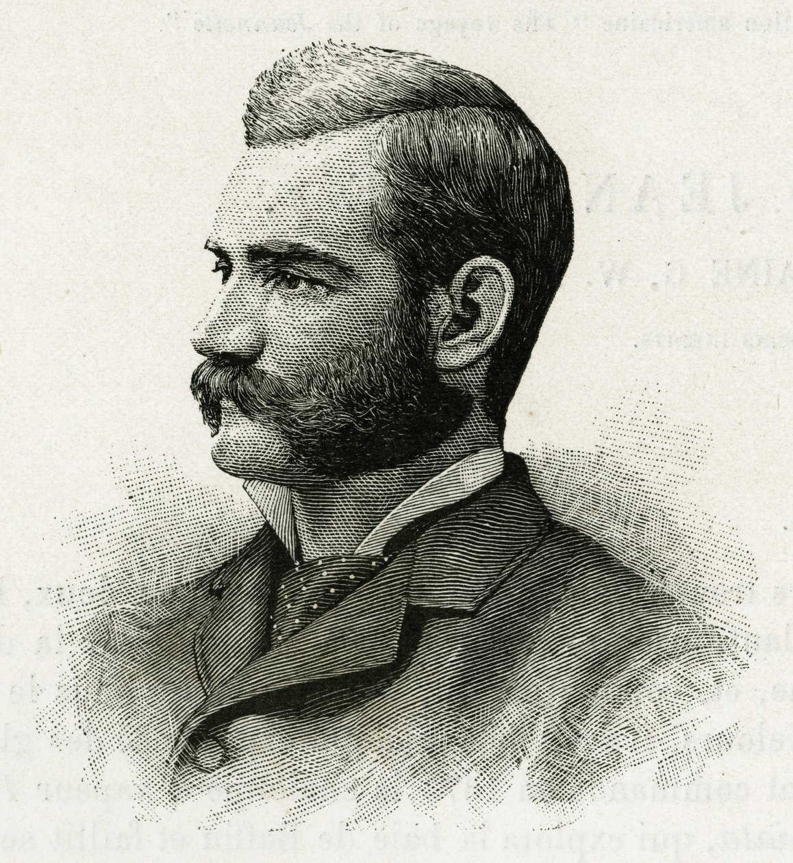 Retrato de Danenhower, segundo teniente de la tripulación de La Jeannette, para la misión norte. Grabado para ilustrar "El viaje de La Jeannette" de Unknown artist