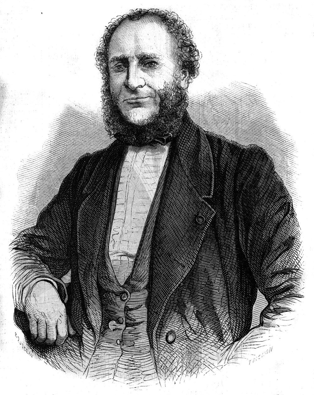 Retrato del Doctor Jobert de Lamballe (1799-1867) cirujano francés. Grabado en "L