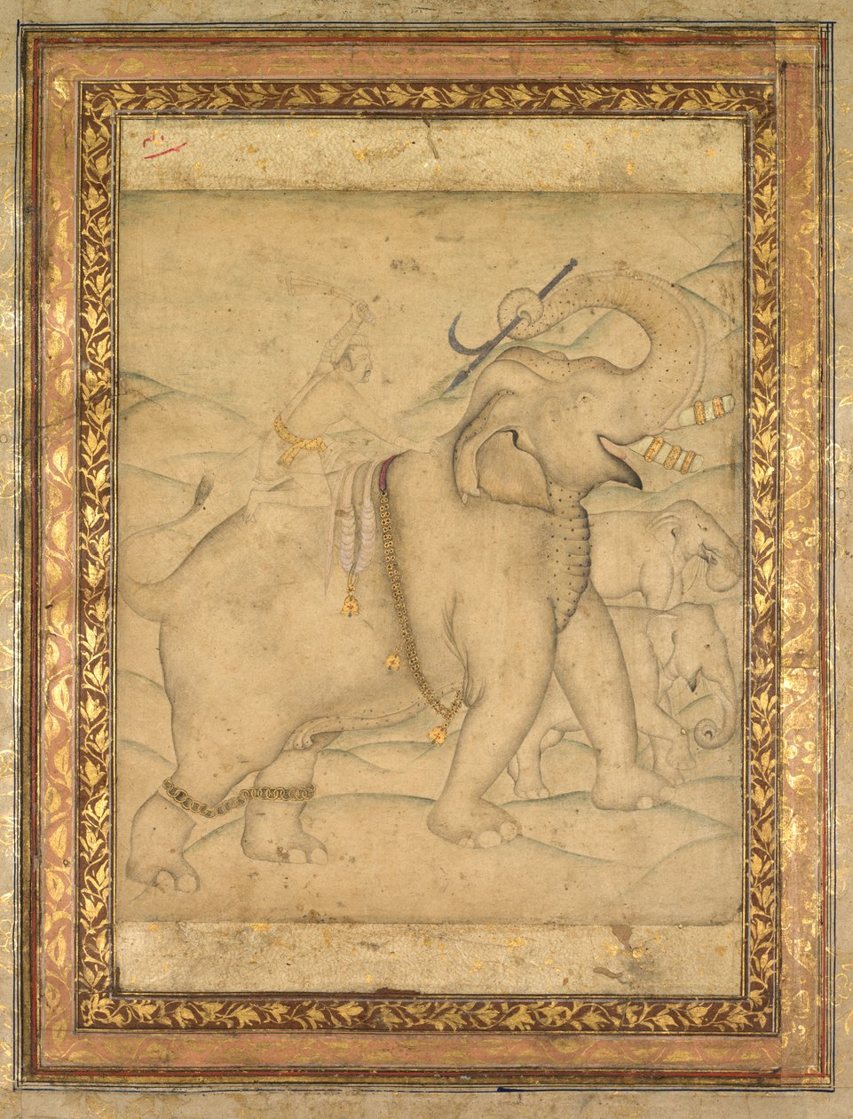 Retrato del Emperador Jahangir montando un elefante de Unknown artist