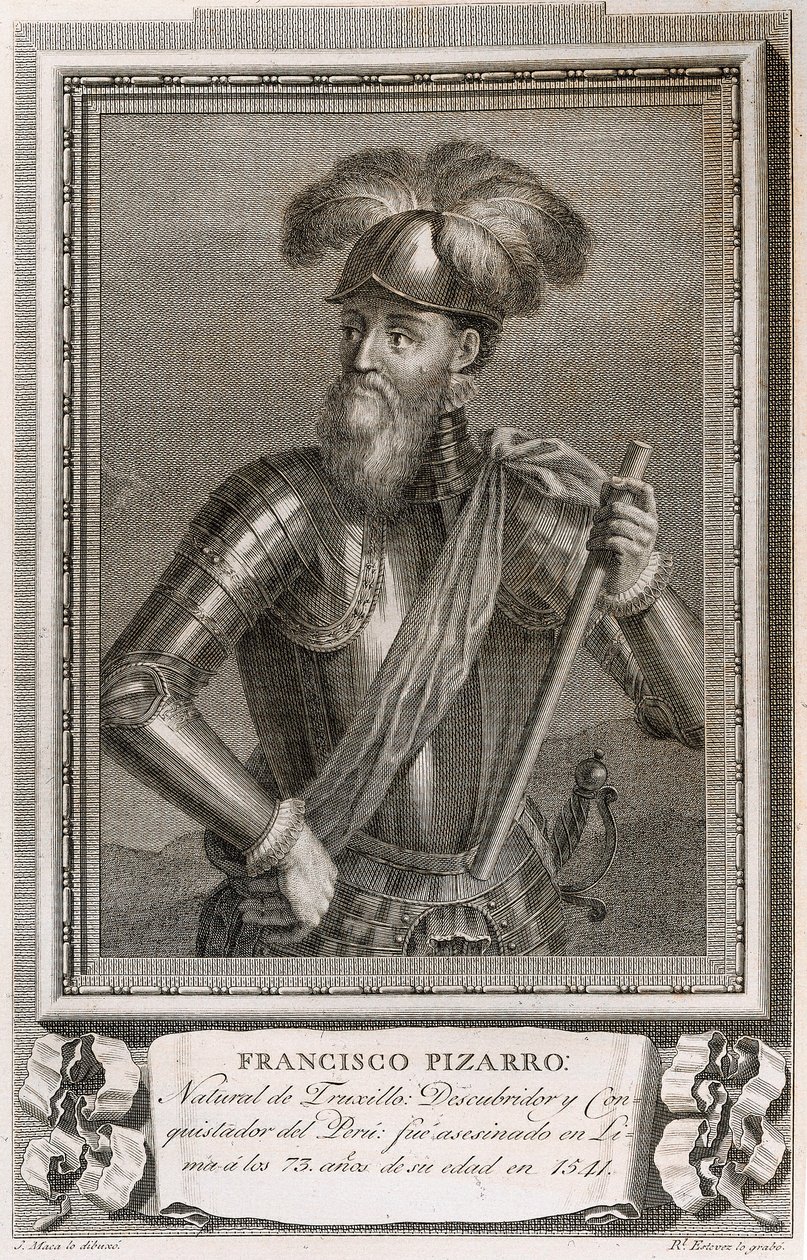 Retrato de Francisco Pizarro (grabado) de Unknown artist