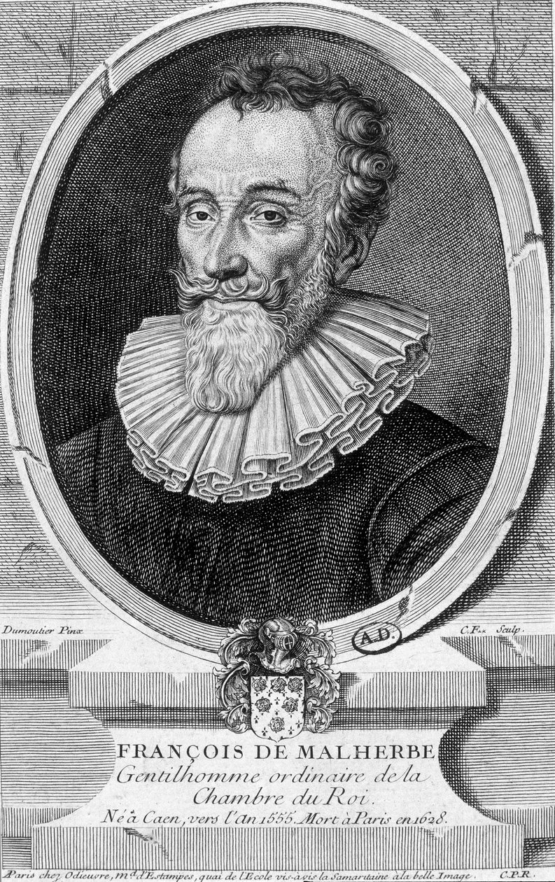 Retrato de François Malherbe, poeta francés (1555-1628) - grabado de Unknown artist
