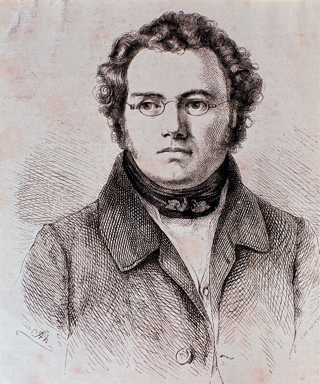 Retrato de Franz Schubert (grabado) de Unknown artist