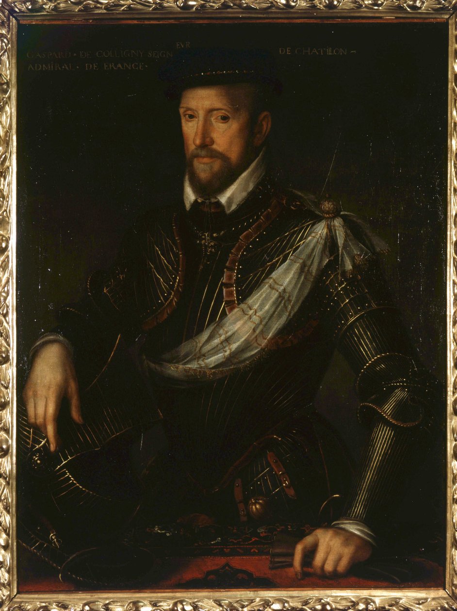 Retrato de Gaspard de Coligny (1519-1572), Almirante de Francia. Pintura anónima siglo XVI de Unknown artist