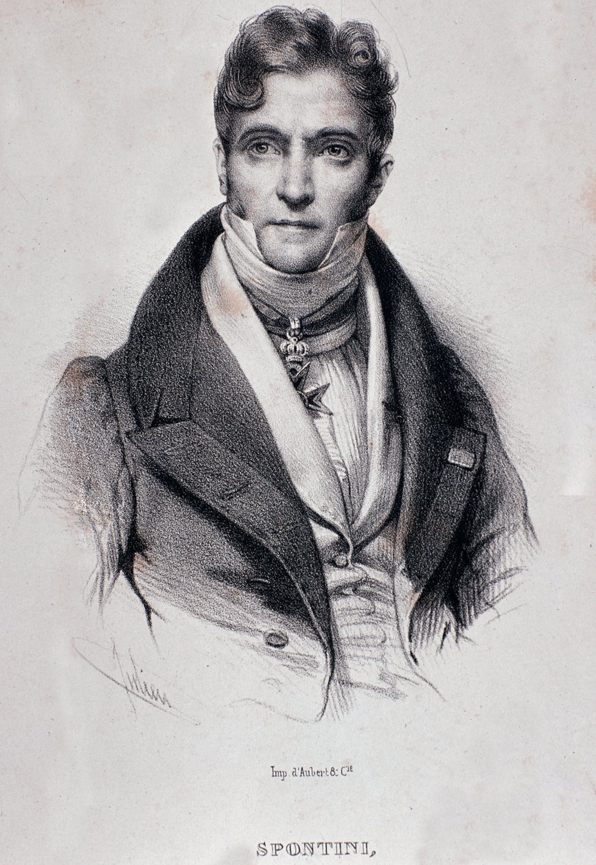 Retrato de Gaspare Spontini (grabado) de Unknown artist