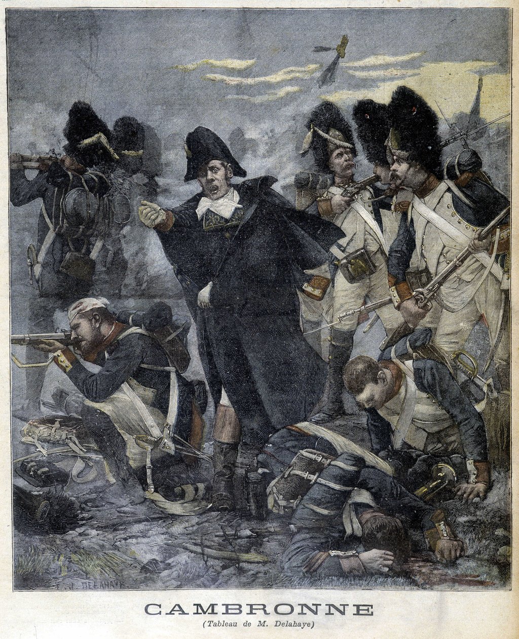 Retrato del General Cambronne (1770 - 1842) durante una batalla. Ilustración de "Petity Journal" en 1891. de Unknown artist